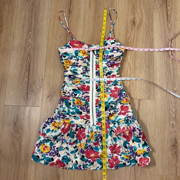 Twelfth Street by Cynthia Vincent Red Pink Bodycon Mini Dress 100% Silk Size 2 - Picture 8 of 10